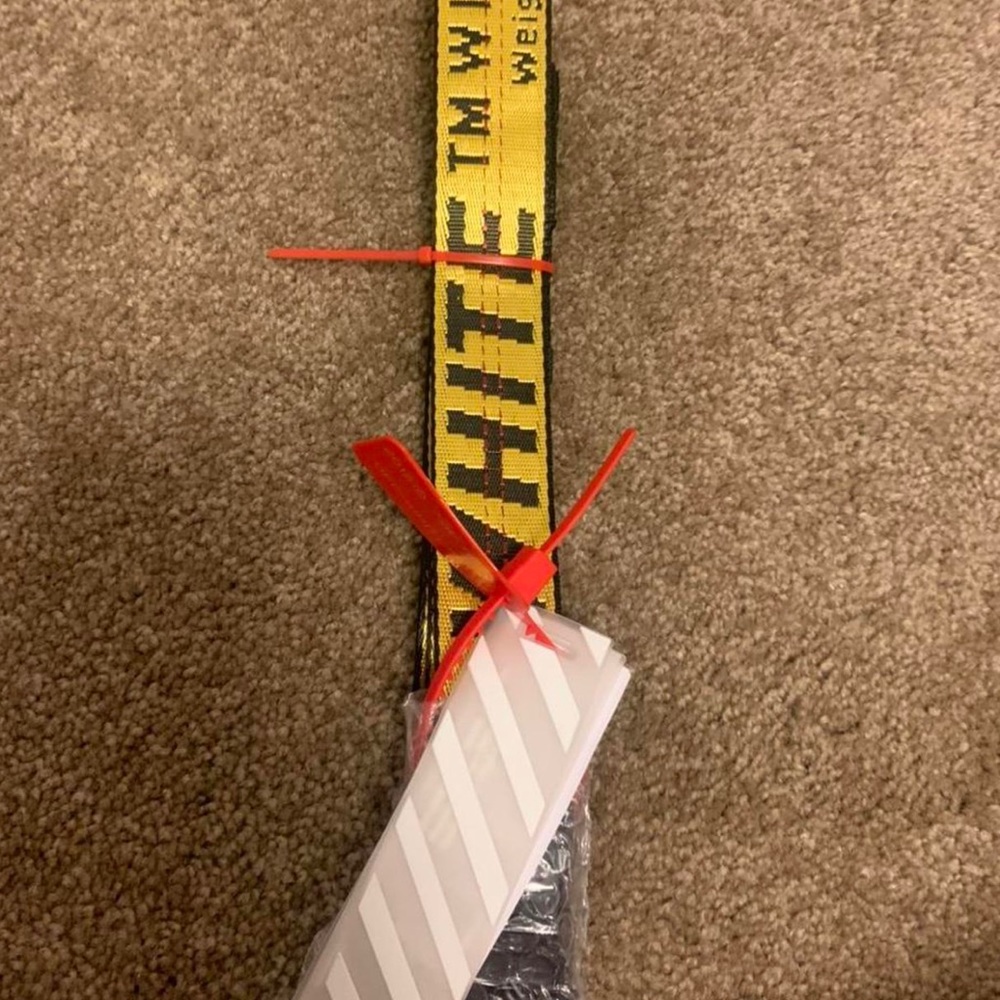 Gold and Black Off-White Belt